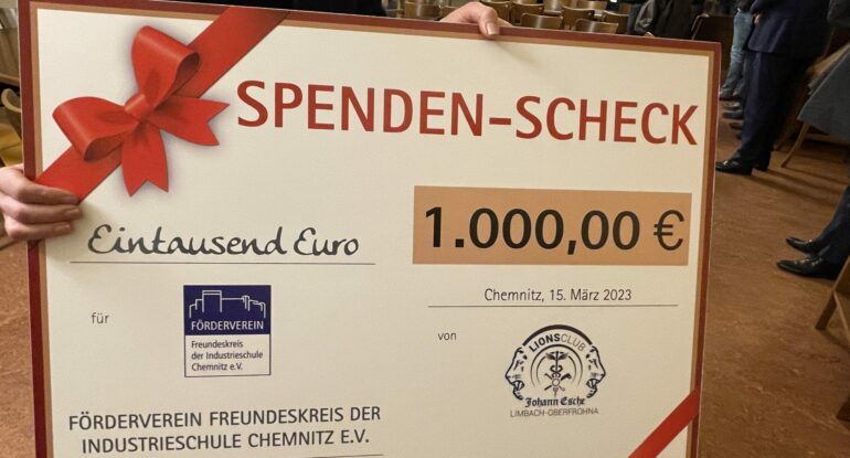 Lionsclubs im Doppelpack – Unterstützung der Industrieschule Chemnitz –